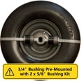 thumbnail image 2 of Hi-Run Smooth 13X6.50-6 Flat Free Zero-Turn Lawn Mower Tire & Wheel Assembly 3/4"  & 5/8" Bushing, 2 of 4
