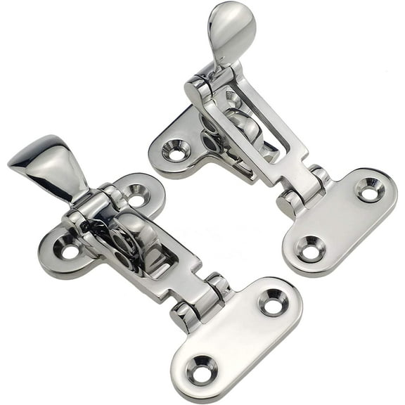 ABCISI Pair Marine Grade 316 Stainless Steel Anti-Rattle Lockable Hatch, Hold Down Clamp Latch, Solid Construction, Lockable (2PCS)