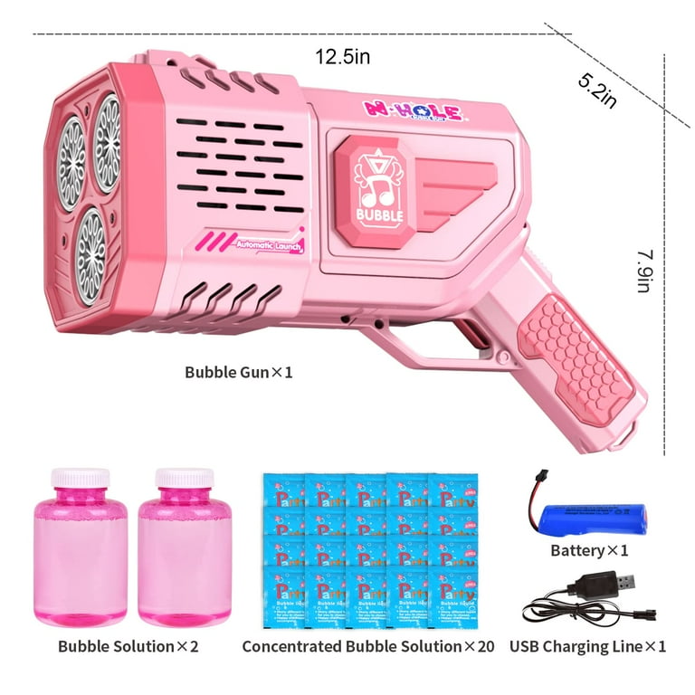 Automatic Bubble Machine Gun Bubble Guns with Lights 20