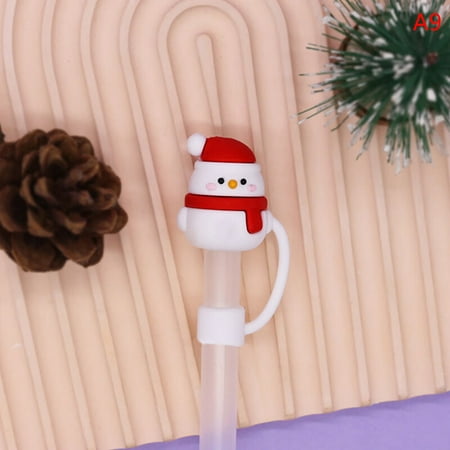 

Christmas New Year Theme Cute Straw Dust Cap Dust Plug Detachable Doll Cute Stra