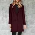 thumbnail image 2 of Luxalzxs Trench Coat for Women 2023 Business Attire Solid Color Long Sleeve Single Breasted Slimming Cardigan Suit Coat Top, 2 of 5