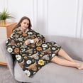 thumbnail image 5 of Oversized Wearable Blanket Hoodie,Black Highland Cow Flower Pattern Sherpa Blanket Hoodie with Super Pockets,Super Warm Fuzzy Pullover for Women & Men, 5 of 6