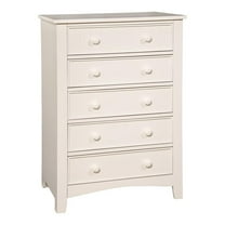 Furniture of America Dimanche Solid Wood 5-Drawer Chest in White