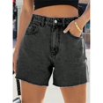 thumbnail image 5 of Women's Ripped Distressed Denim Shorts High Waisted Frayed Hem Stretchy Jeans Casual Summer Pants with Pockets, 5 of 6