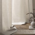 thumbnail image 2 of DriftAway Ivory Linen Curtains 96 Inches Long for Living Room Thick Semi Sheer 2 Panels Farmhouse 3 Inch Rod Pocket Back Tab Boho Rustic Light Filtering Window Drapes for Bedroom Privacy Assured, 2 of 8