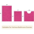 thumbnail image 3 of 3 Pieces Bathroom Rugs, Ultra Soft Non Slip Absorbent Chenille Toilet Bath Mat Set (Hot Pink), 3 of 6