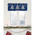 thumbnail image 5 of Star Xmas Tree Christmas Kitchen Curtain Valance, Window Curtain Valance Rod Pocket, 1 Panel Valances Window Treatment for Living Room Bedroom Bathroom Cafe Xmas Decor (54x18 Merry Christmas Blue), 5 of 6