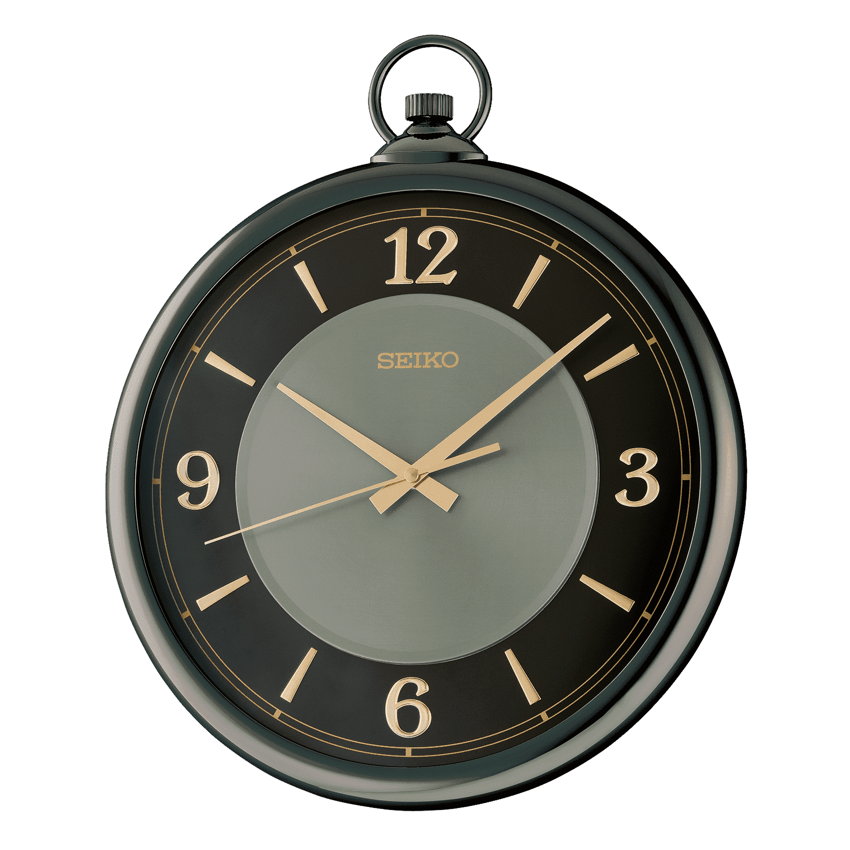 Seiko QXH068KLH Classic Modern Pendulum Wall Clock, Black