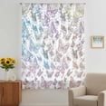 thumbnail image 2 of Colorful Butterflies Sheer Curtains 96" Long, Spring Modern Abstract Gradient Animals Light Filering Curtains, Privacy Drapes Simi Floor to Veiling Curtain for Living Room Large Window Treatment, 2 of 9