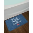 thumbnail image 2 of Saying Bath Mat, Nautical Themed Make a Wish upon a Starfish Text, Plush Bathroom Decor Mat with Non Slip Backing, 29.5" X 17.5", Dark Sky Blue Slate Blue, by Ambesonne, 2 of 2