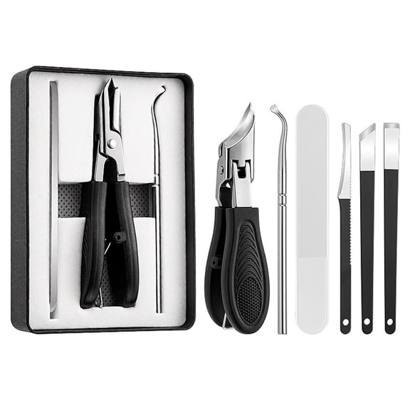 6Pcs Set Nail Clippers for Thick Nails Toenail Clippers Wide Jaw Nail Cutter Heavy Duty Nail Clipper Sharp Curved Toe Nail Clippers for Men and Women