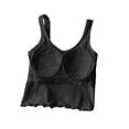thumbnail image 3 of Women Built-In Bra Tank Tops, Ribbed Ruffle Sleeveless Casual Shirts Crop Fashion Basic Going out Tank Tops, 3 of 5