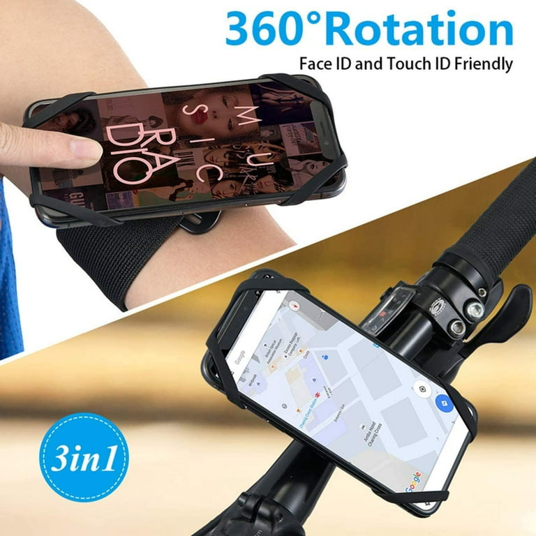3 in 1 Running Phone Armband, 360°Rotatable Bike Phone Holder, Adjustable Quick Mount Sport Arm Band with Rugged Case, Detachable Wristband Cell Phone Holder for Hiking Biking Workouts 1Pack - Walmart.com