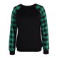 thumbnail image 5 of Mujeres otoño camisa casual crewneck impreso manga larga costura diseño mujeres sudadera Top verde M, 5 of 8