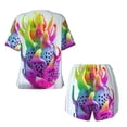 thumbnail image 5 of Lsque Colorful Glitter Dagon Fruit Women's Short-Sleeved Pajama Set - 2 Piece Soft and Lightweight Sleepwear Set-4X-Large, 5 of 9