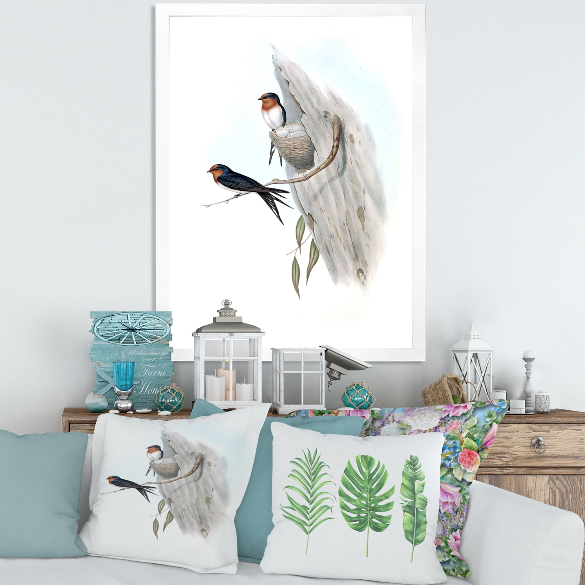 Designart 'Ancient Australian Bird Illustrations II' Traditional Framed Art Print