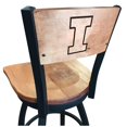 thumbnail image 2 of Holland Bar Stool  25 in. L038 - Black Wrinkle Illinois Swivel Bar Stool with Laser Engraved Back, 2 of 2