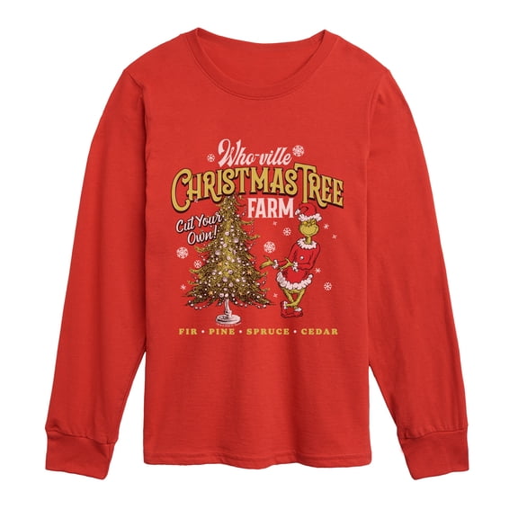 The Grinch - Tree Farm - Youth Boys Long Sleeve Graphic T-Shirt