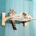thumbnail image 2 of BIMZUC Wooden Cat Window Perch with Suction Cup, Space Saving Cat Hammock Bed Seat, High Load Capacity Resting Shelf, Beige (15.75 inches / 40 cm), 2 of 9