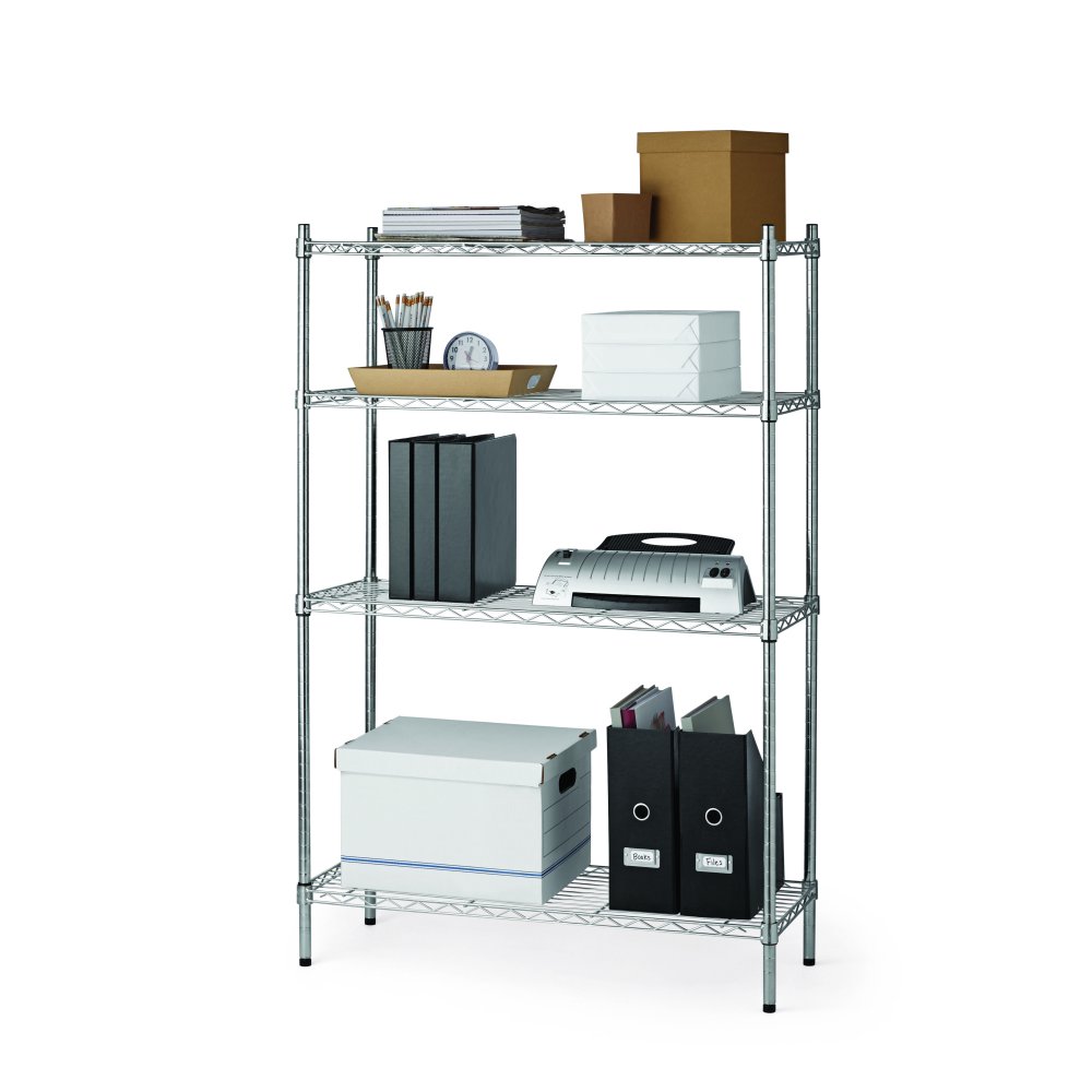 Hyper Tough 4 Tier Wire Shelving Unit, Silver/Zinc,14"Dx36"Wx54"H