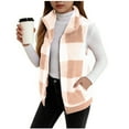 thumbnail image 6 of OGLCCG Girls Polar Fleece Vest Jacket Ligntweight Full Zipper Sleeveless Plaid Jackets with Pockets Fall Winter Warm Fuzzy Waistcoat Top 3-15 Years, 6 of 6