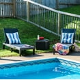 thumbnail image 3 of Sunnydaze Decor Chaise Longue Réglable à 5 Positions avec Design Aspect Bois - Ensemble de 2, Noir, 3 of 10