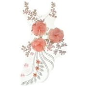 Colorful Embroidery Lace Plum Blossom Three-dimensional Sewing Patches Phoenix Tail Shaped DIY Cloth Appliques