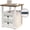 Rustic White, variant on YANGLI 24" Tall End Table with Charging Station, Double 18W Fast Charge, Large 18" Bedside Table with Drawers, Rustic Wood Storage Cabinet with Open Shelf for Bedroom, Cherry