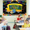 thumbnail image 3 of Back to School Bash Backdrop Chalkboard Welcome Back to School Background for Photography Bus Books and Colored Pencils Flags Decorations Banner, 3 of 5