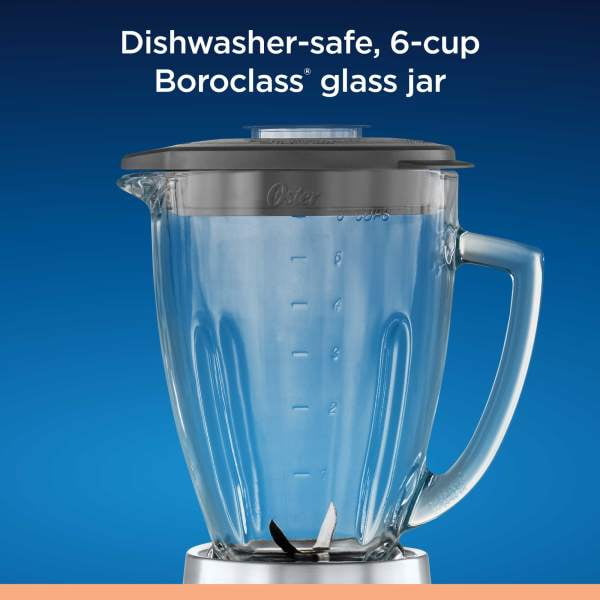 Oster 2181591 One Touch Blender - Stainless Steel: Glass Jar, 6