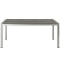 thumbnail image 2 of Modway Shore Outdoor Patio Aluminum Dining Table in Silver Gray, 2 of 4