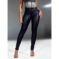 thumbnail image 3 of High Waist Skinny Stretchy PU Leather Tapered Women Bottoms For Punk Music Festival 2026, 3 of 6