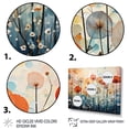 thumbnail image 3 of Designart "Coral Dandelion Floral Euphony II" Floral Floater Framed Wall Art Living Room, 3 of 7