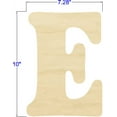 thumbnail image 2 of Pack of 1, 10 Inch x 1/8 Inch E Wood Letters in The Goudy Font for Wood Craft Project, Children or Adult Art Work, Home and Holiday Décor and DIY Fun, Made in USA, 2 of 2