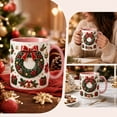 thumbnail image 5 of Novryn Christmas Coffee Mug, 2D Ceramic Cup With Raised Wreath Design for Coffee and Milk, 10 oz, Pink, 5 of 7