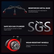 Gaming Chair, Seenda Video Game Chair with Footrest and Lumbar Support, Ergonomic Computer Chair Height Adjustable with Swivel Seat and Headrest, Red