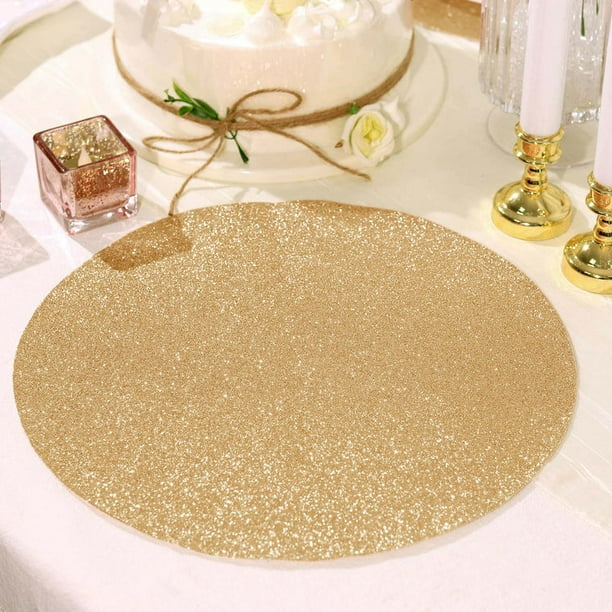 Efavormart 6 Pack NonSlip Table Placemats, Round Faux Leather
