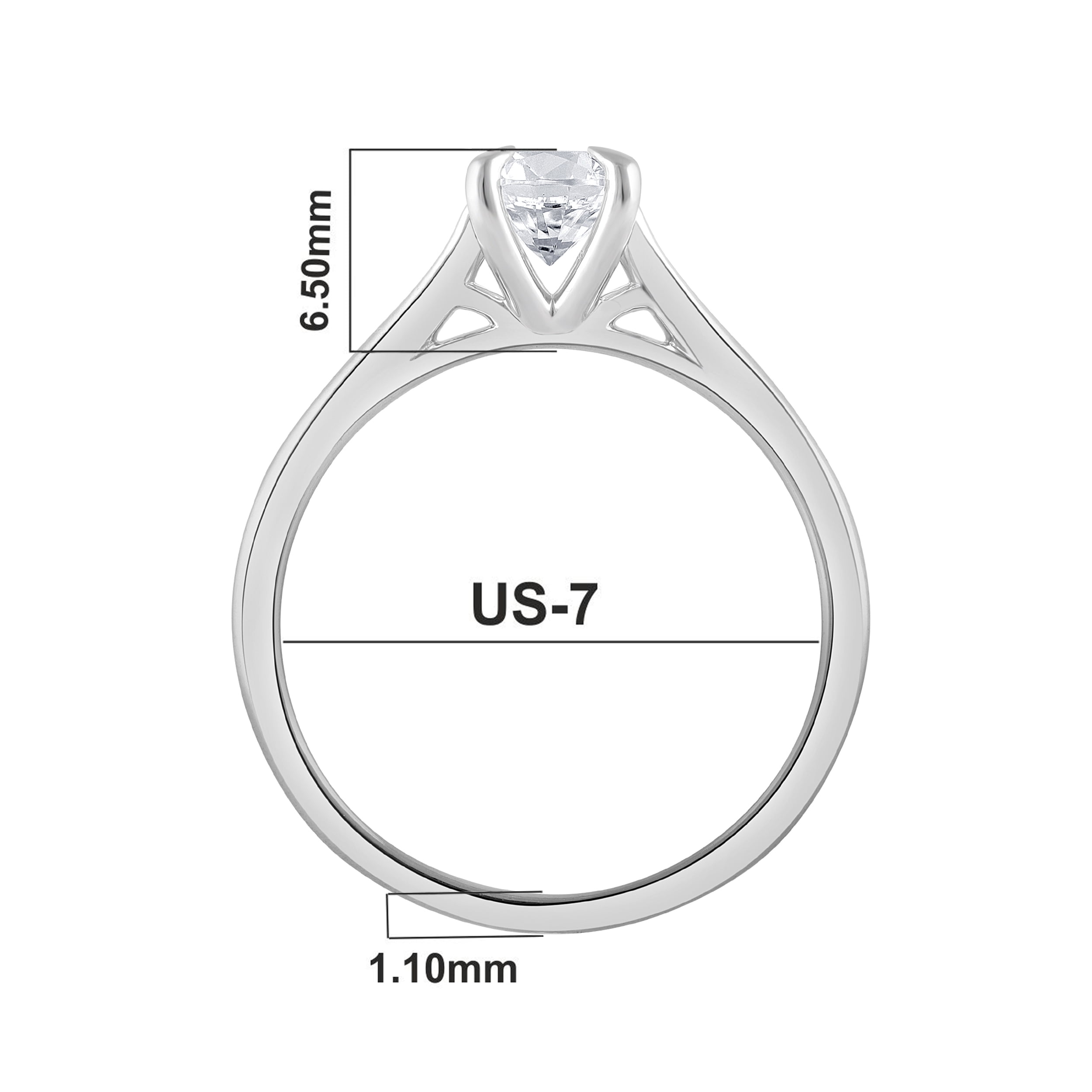 Unique Moments 3/4 Ct Round Lab Grown Diamond Solitaire Engagement Ring in 10K White Gold for Women (J, SI-I1)