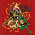 thumbnail image 2 of TMNT: Mutant Mayhem Christmas Pizza Michelangelo Donatello Unisex Adult T Shirt, Red, 4X-Large, 2 of 5