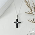 thumbnail image 2 of Christian Cross Black Onyx Inlay .925 Silver Pendant, 2 of 5