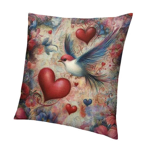 Patifu Throw Pillow Cover ,Watercolor Artistic Image of Valentine's Day Throw Pillow Case,Home Decor Cushion Covers for Sofa Living Room Couch Bed 12x12in