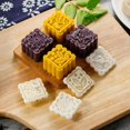 thumbnail image 2 of 4 sellos de flores molde de decoración de pastel de luna molde de pastelería de briy cuadrado mooncake herramienta de molde 75g Feliz Sencillez, 2 of 5