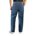 thumbnail image 2 of Men's Carpenter Work Jeans Hammer Loop Relaxed Fit Casual Cotton Denim Pants (Stonewash Blue, 34x32), 2 of 3