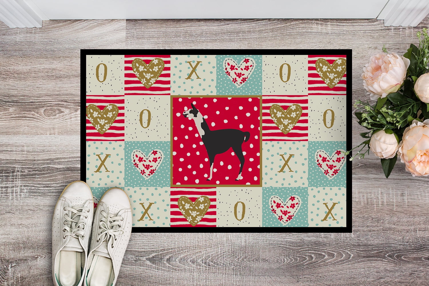 Llama Q Ara Love Indoor or Outdoor Mat 18x27