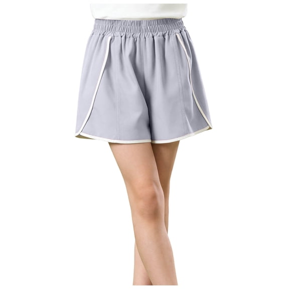 Athletic Shorts for Kids Girls Summer, Sports Casual Breathable, Light Gray Size 9-10 Years