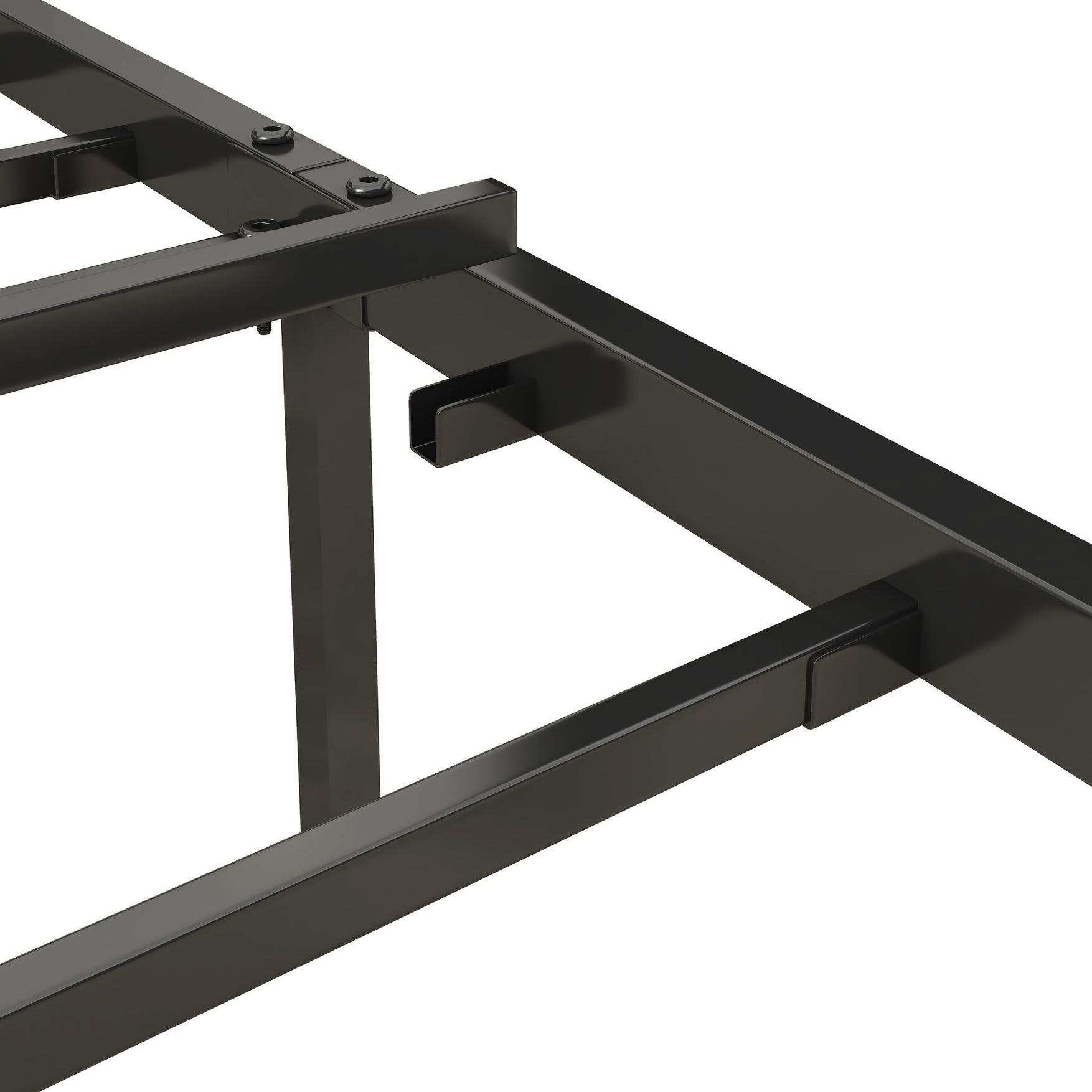 Charging Function & Unique Angle Iron Legs - Queen Bed Frame in Bedroom
