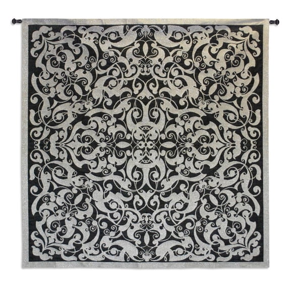 Fine Art Tapestries Silver Scroll Wall Tapestry