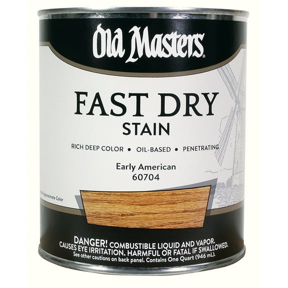 4-Pack of 1 qt Old Masters 60704 Early American Fast Dry Stain Interior Oil-Based Wood Stain