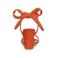 thumbnail image 2 of BLISSFUL STEP Women's Sandals Ankle Tie Back Open Toe Block Heels Orange 9, 2 of 7