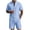Sky BlueA, variant on HBGVBA Men Solid Color Casual Vintage Linen Elastic Waist Shorts Button Stand Collar Pocket Short Sleeve Shirt 2 Piece Beach Set
